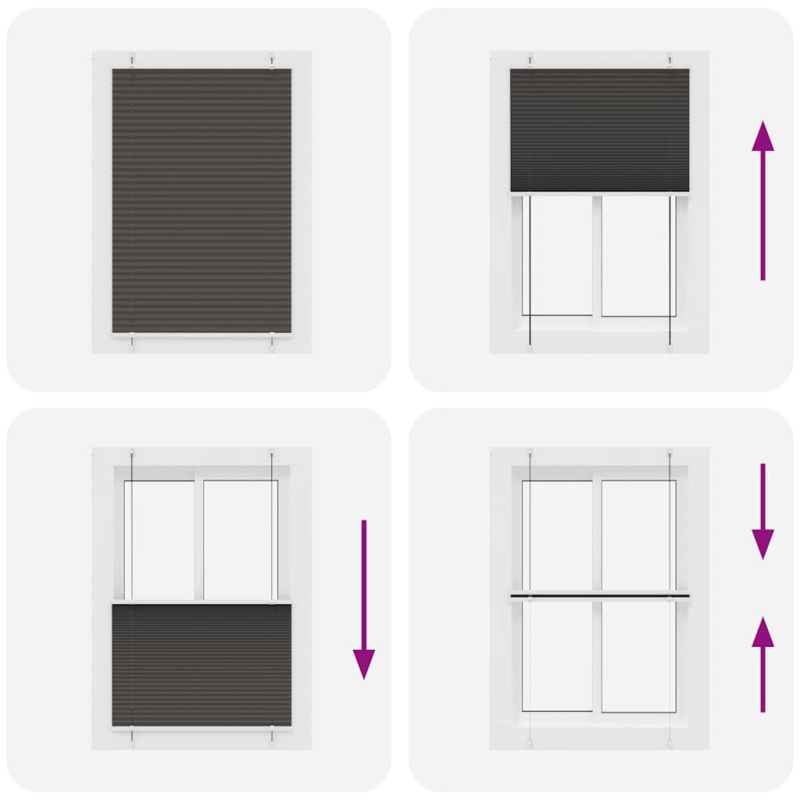 Plissee Schwarz 85x100 cm Stoffbreite 84,4 cm Polyester