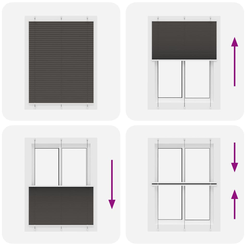 Plissee Schwarz 110x100 cm Stoffbreite 109,4 cm Polyester