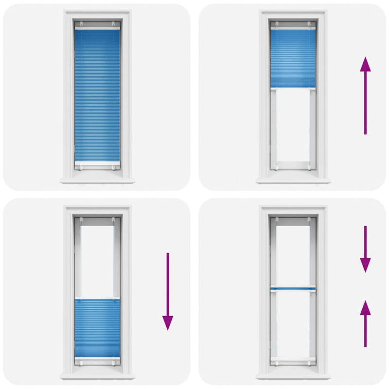 Plissee Blau 45x100 cm Stoffbreite 44,4 cm Polyester