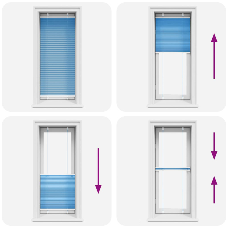 Plissee Blau 55x150 cm Stoffbreite 54,4 cm Polyester