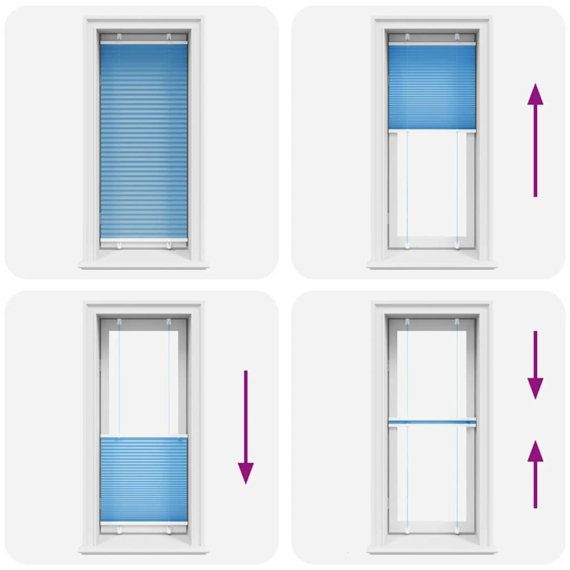 Plissee Blau 65x150 cm Stoffbreite 64,4 cm Polyester