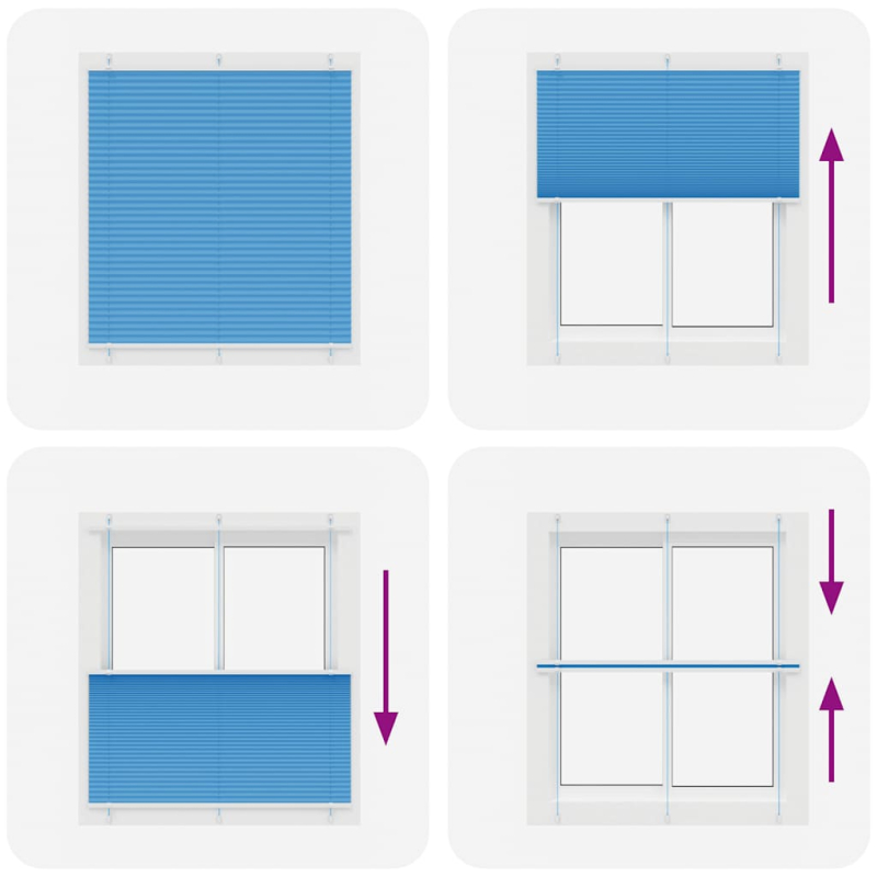 Plissee Blau 115x150 cm Stoffbreite 114,4 cm Polyester