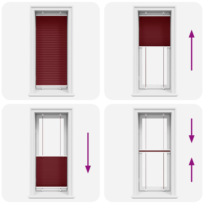 Plissee Bordeauxrot 60x100 cm Stoffbreite 59,4 cm Polyester