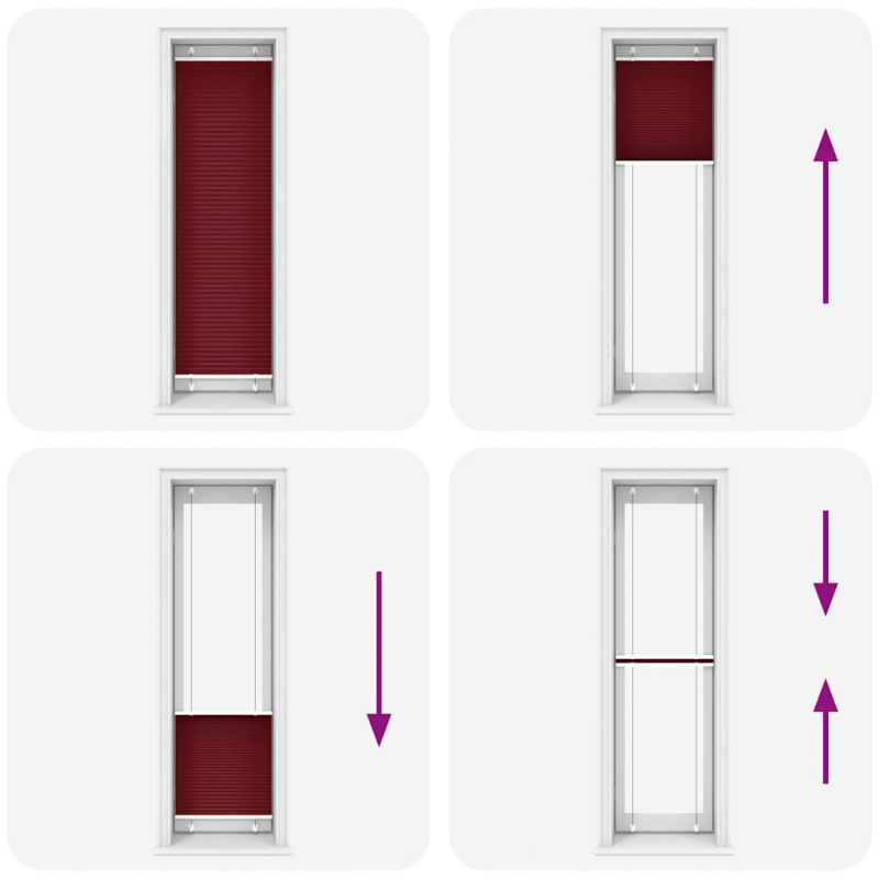 Plissee Bordeauxrot 55x200 cm Stoffbreite 54,4 cm Polyester