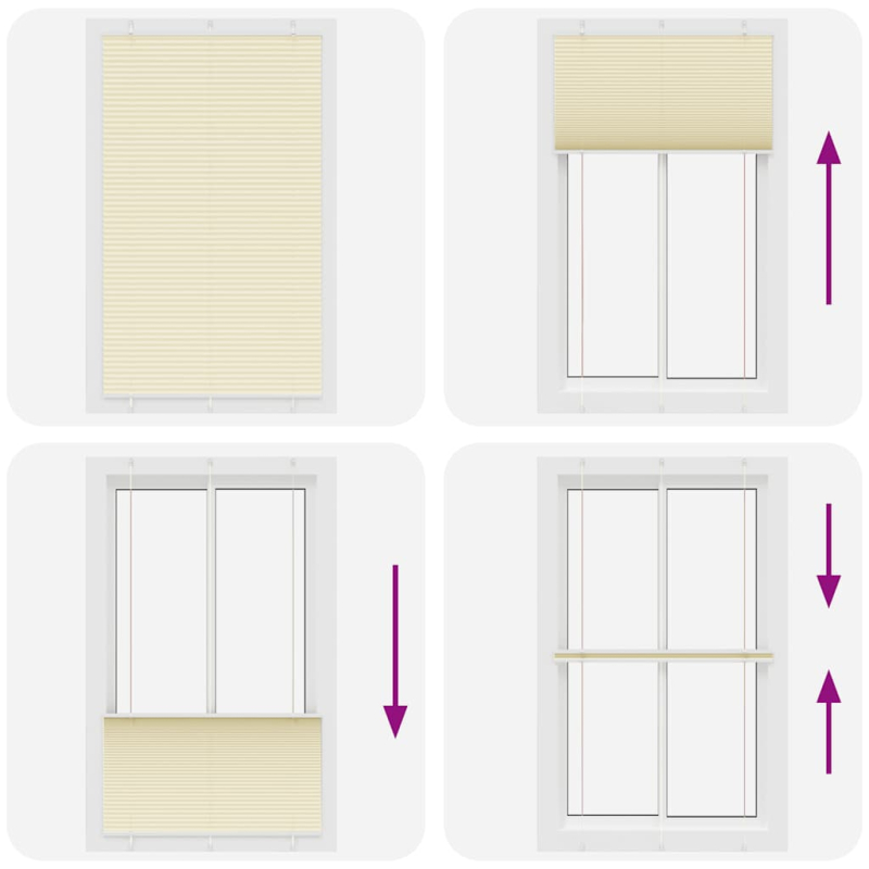 Plissee Creme 120x200 cm Stoffbreite 119,4 cm Polyester