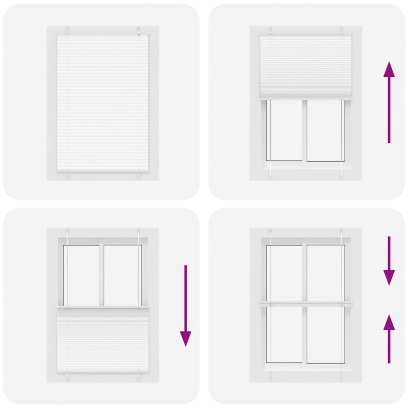 Plissee Weiß 95x100 cm Stoffbreite 94,4 cm Polyester