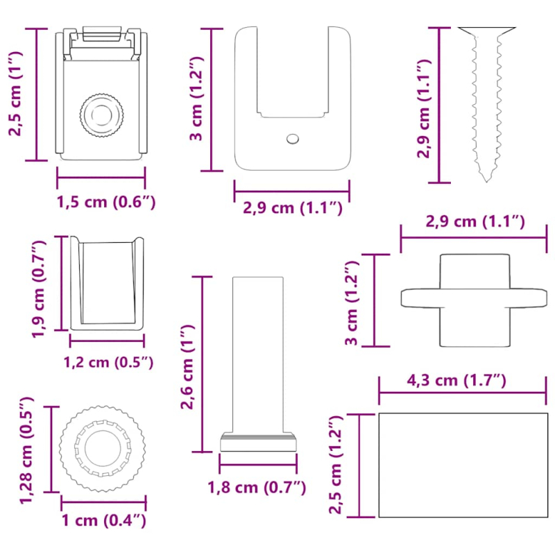 36-tlg. Rollo-Beschläge