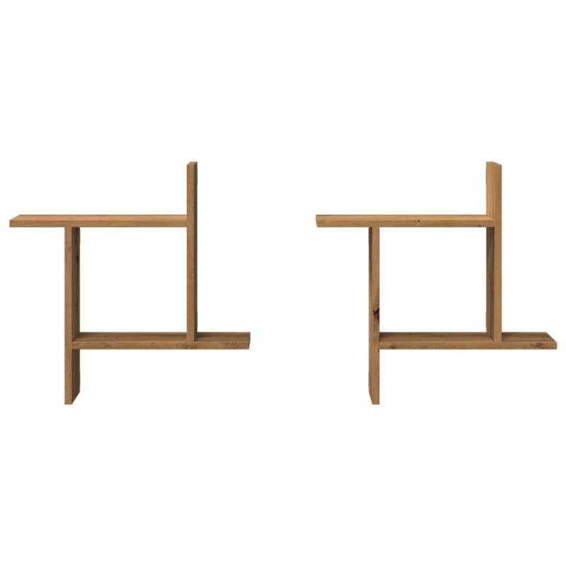 Wandregale 2 Stk. Artisan-Eiche 50x12x50 cm Holzwerkstoff