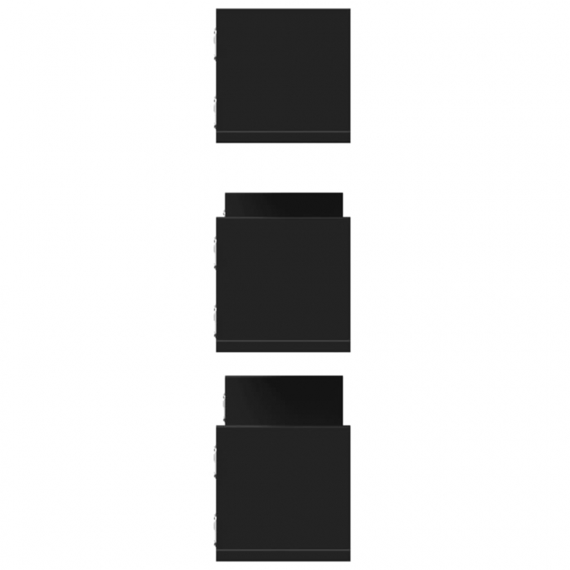 Wandregale 3 Stk. Schwarz 58x18x18 cm Holzwerkstoff