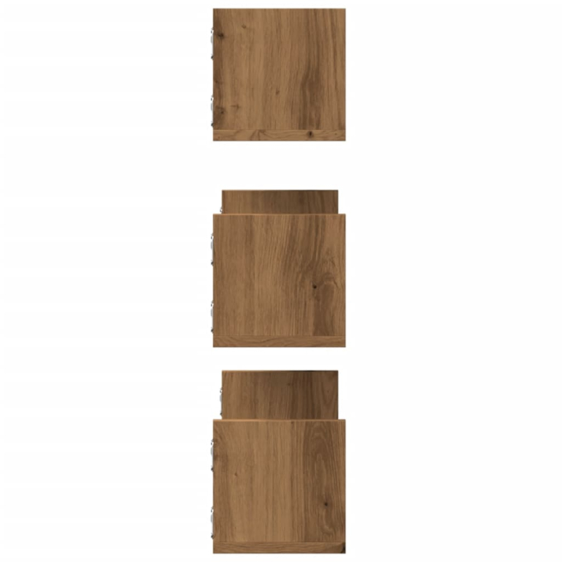 Wandregale 3 Stk. Artisan-Eiche 58x18x18 cm Holzwerkstoff