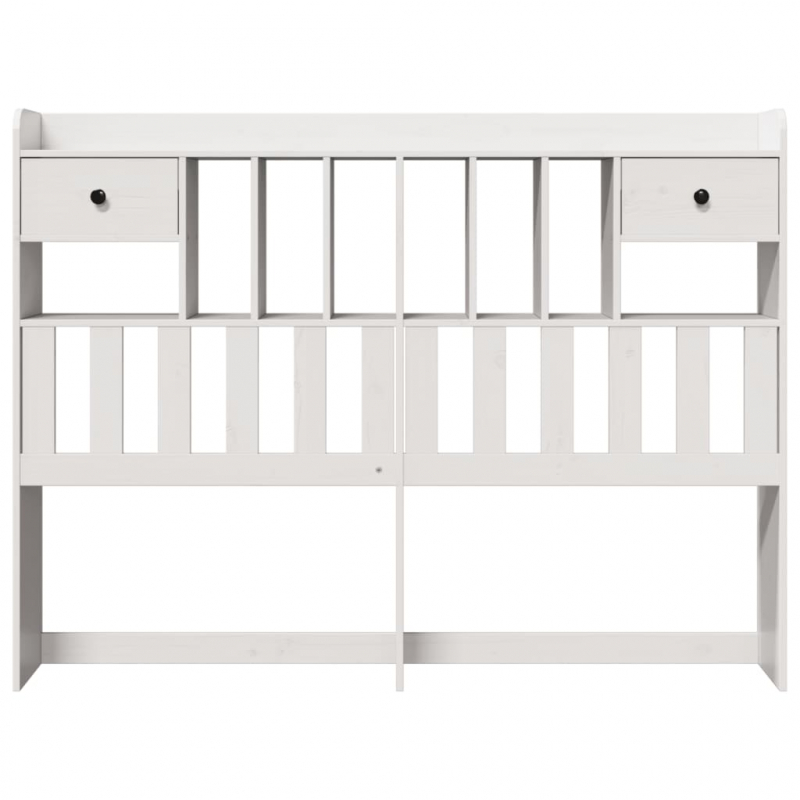 Kopfteil mit Stauraum Weiß 150 cm Massivholz Kiefer