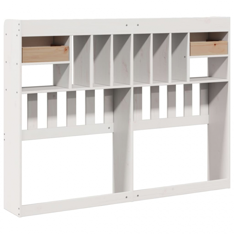 Kopfteil mit Stauraum Weiß 150 cm Massivholz Kiefer