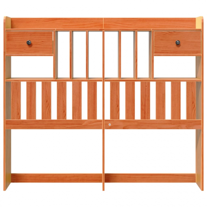 Kopfteil mit Stauraum Wachsbraun 135 cm Massivholz Kiefer