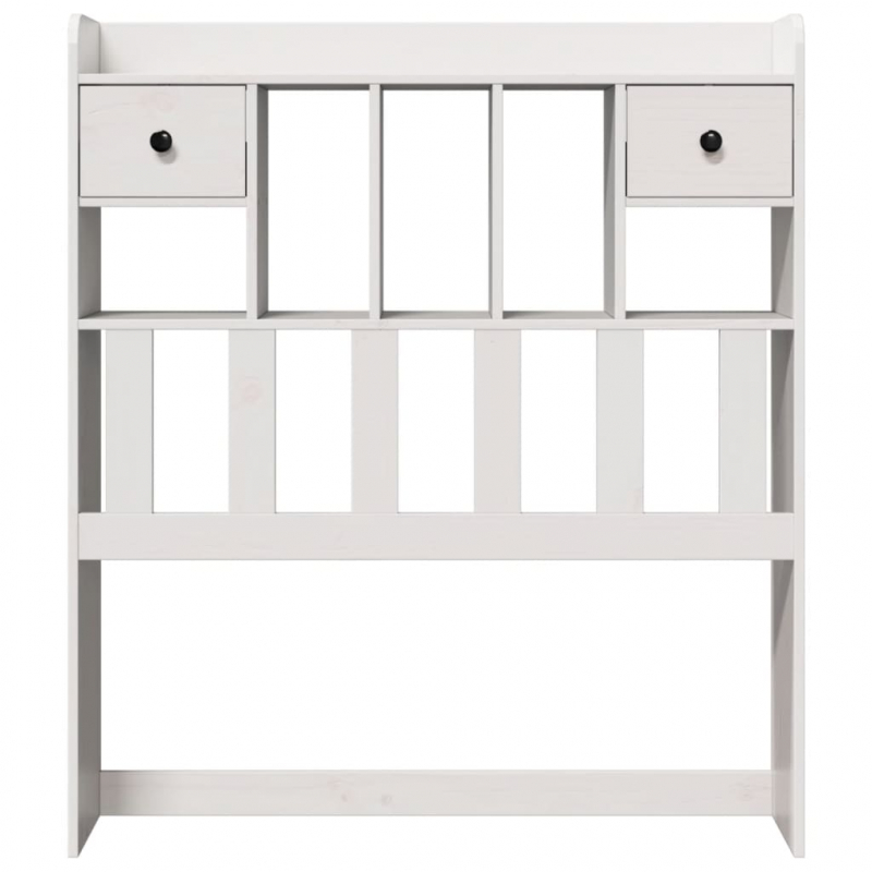 Kopfteil mit Stauraum Weiß 90 cm Massivholz Kiefer