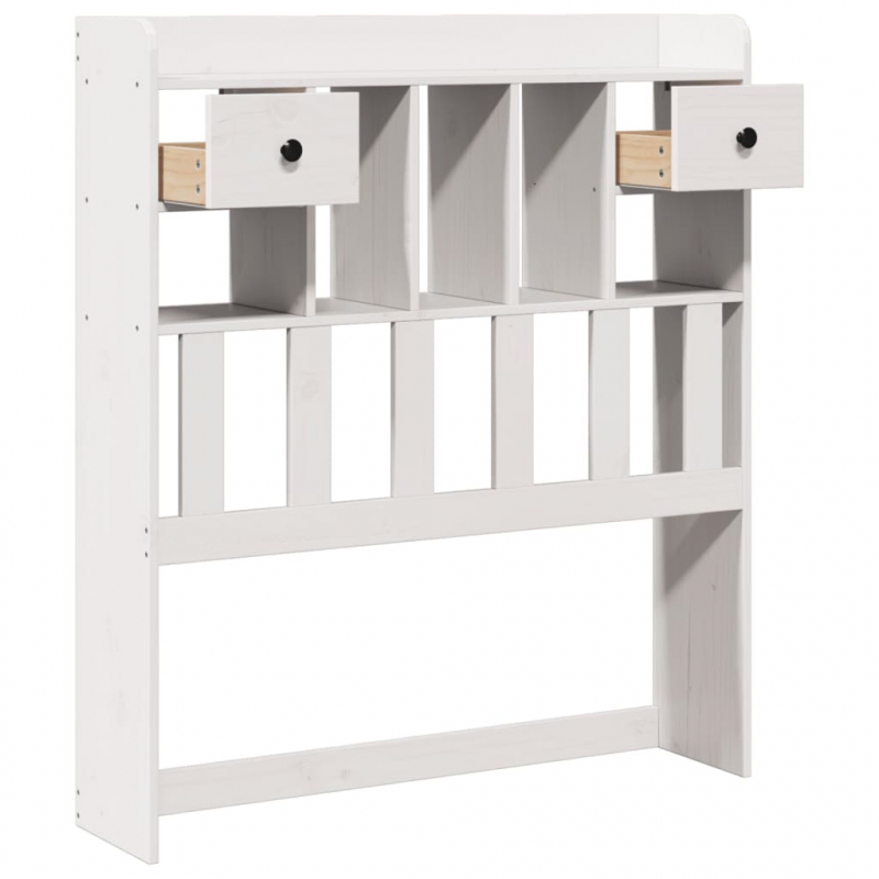 Kopfteil mit Stauraum Weiß 90 cm Massivholz Kiefer