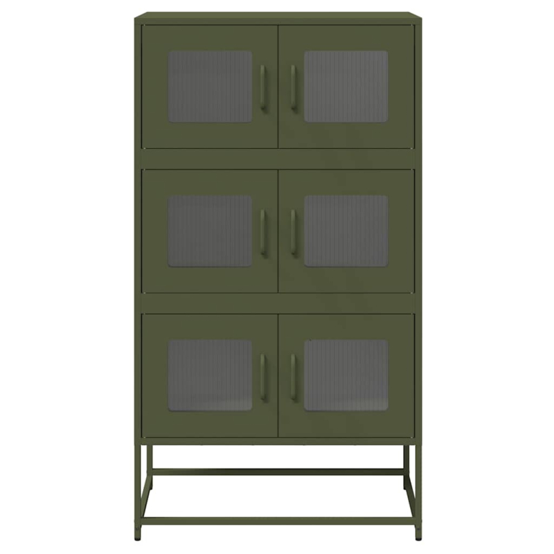 Highboard Olivgrün 68x39x123 cm Stahl