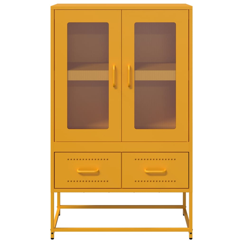 Highboard Senfgelb 68x39x111,5 cm Stahl