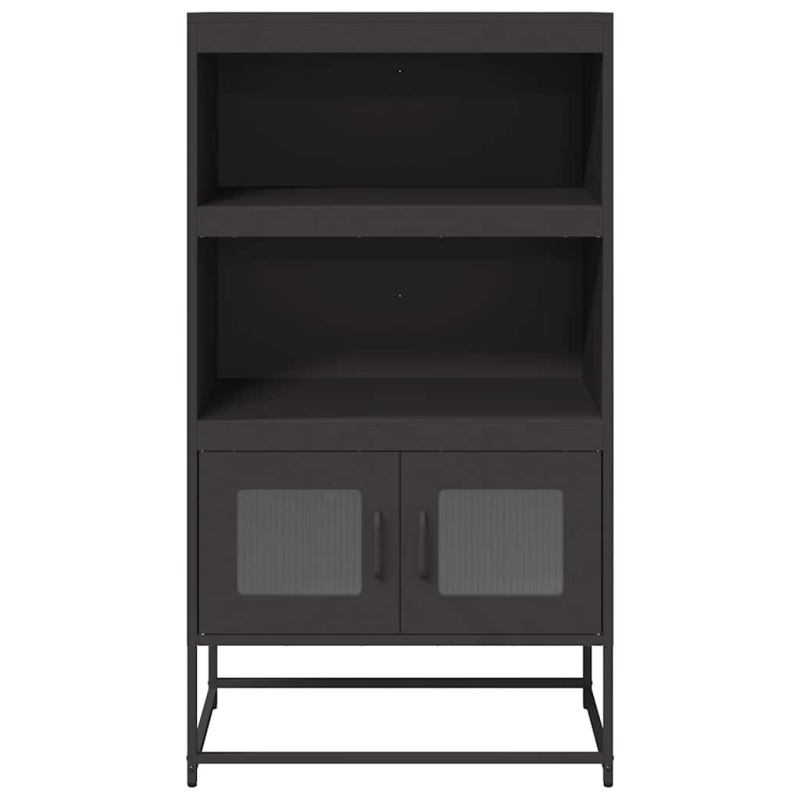 Highboard Schwarz 68x39x123 cm Stahl
