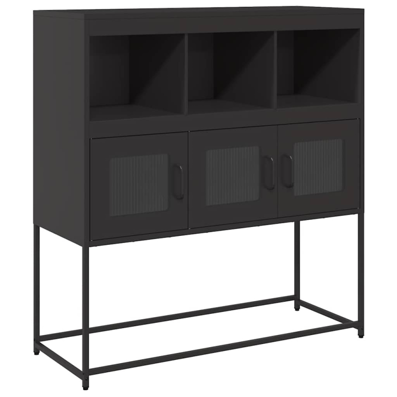 Sideboard Schwarz 100,5x39x107 cm Kaltgewalzter Stahl