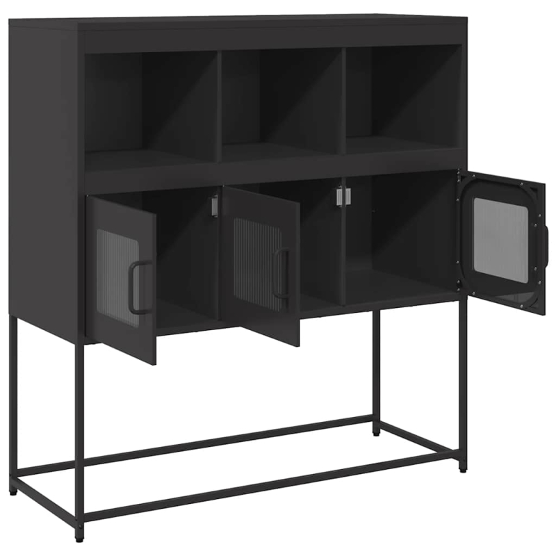 Sideboard Schwarz 100,5x39x107 cm Kaltgewalzter Stahl