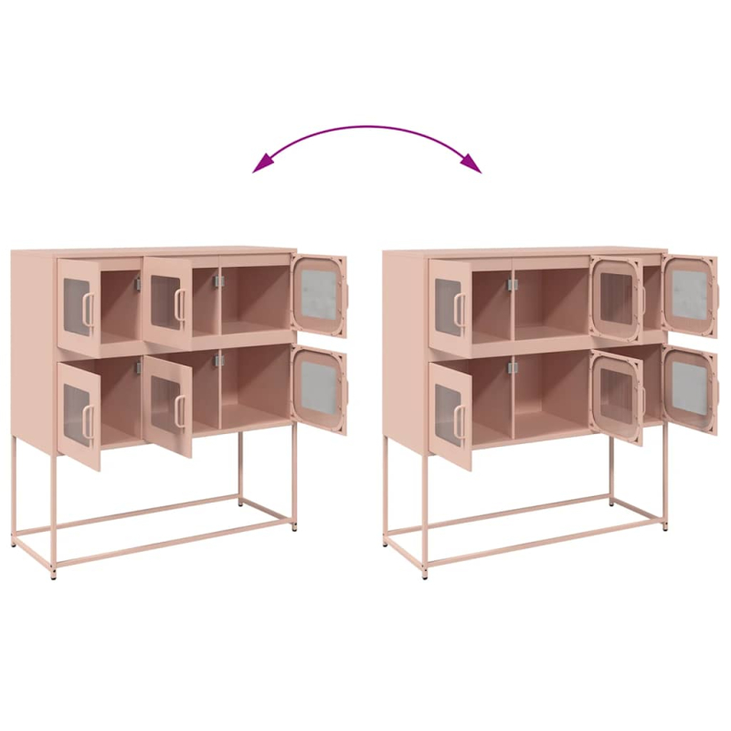 Sideboard Rosa 100,5x39x107 cm Kaltgewalzter Stahl