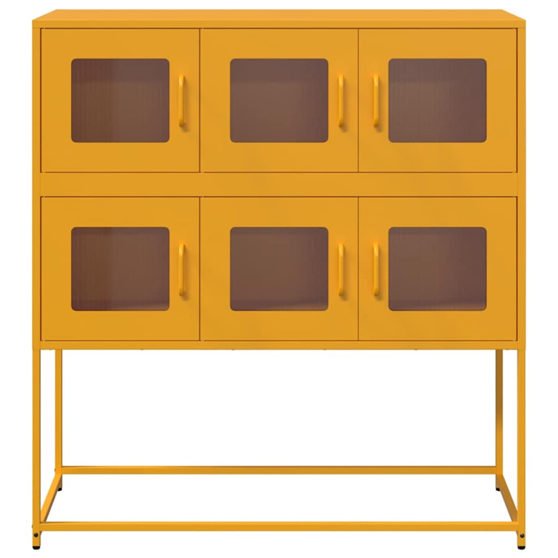 Sideboard Senfgelb 100,5x39x107 cm Kaltgewalzter Stahl
