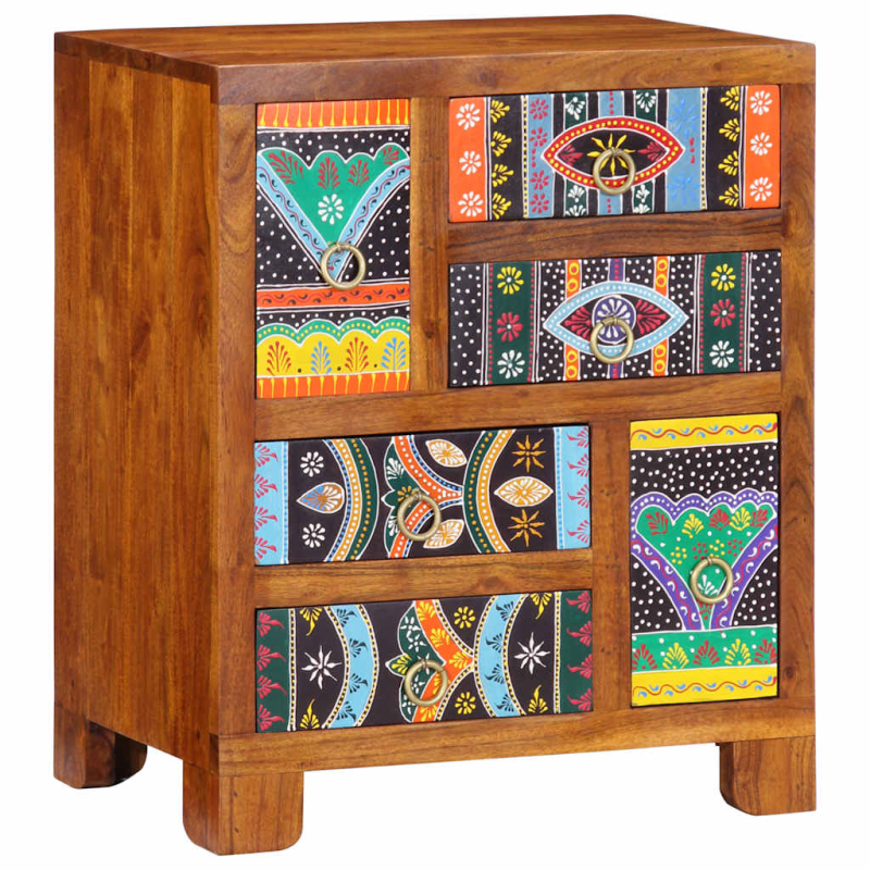 Sideboard Mehrfarbig 50x35x60 cm Massivholz Akazie