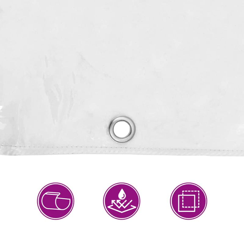 Transparente Plane mit Ösen 1x10 m PVC