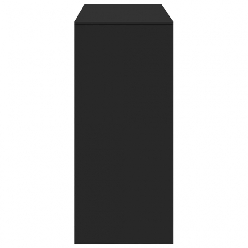 Bartisch mit Regal Schwarz 124x46x103,5 cm Holzwerkstoff