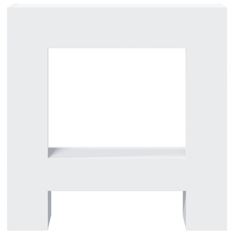 Kaminumrandung Weiß 81x18x82 cm Holzwerkstoff