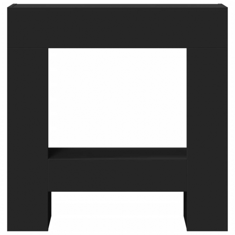 Kaminumrandung Schwarz 81x18x82 cm Holzwerkstoff