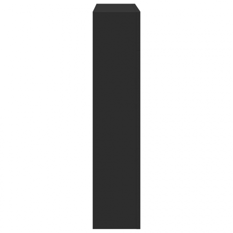 Kaminumrandung Schwarz 81x18x82 cm Holzwerkstoff