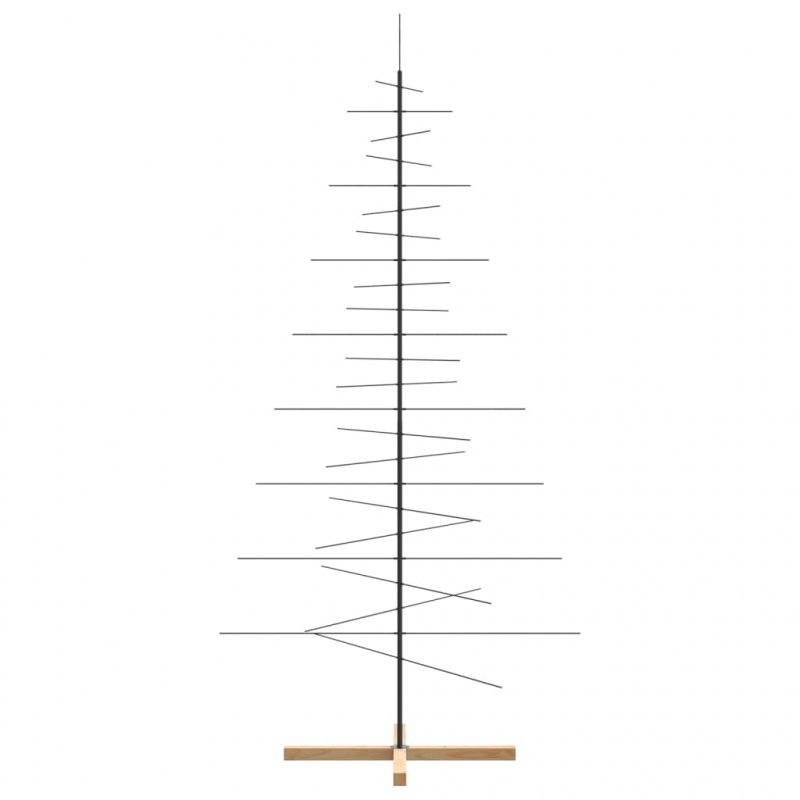 Metall-Weihnachtsbaum zum Dekorieren Holzständer Schwarz 210 cm