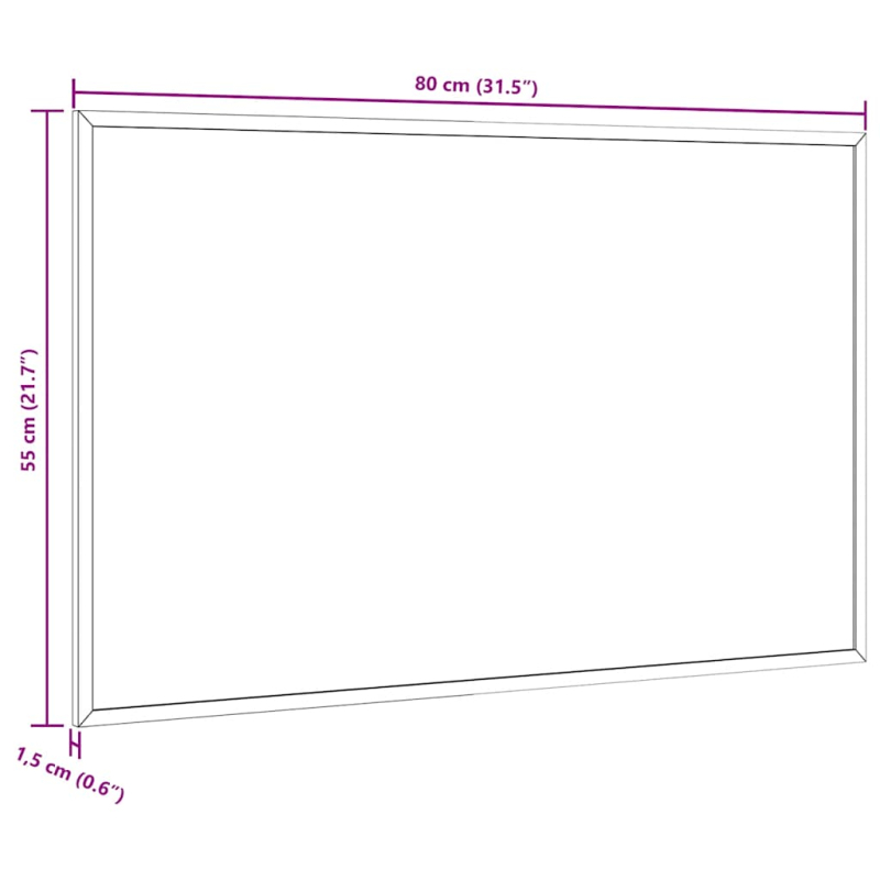 Magnetisches Whiteboard mit massivem Kiefernholzrahmen 80x55 cm
