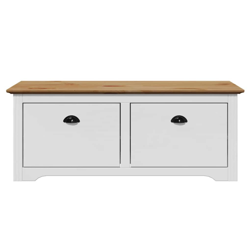 Flurbank BODO Weiß und Braun 114x40x45 cm