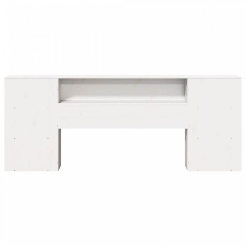 Kopfteil mit Stauraum Weiß 180 cm Massivholz Kiefer