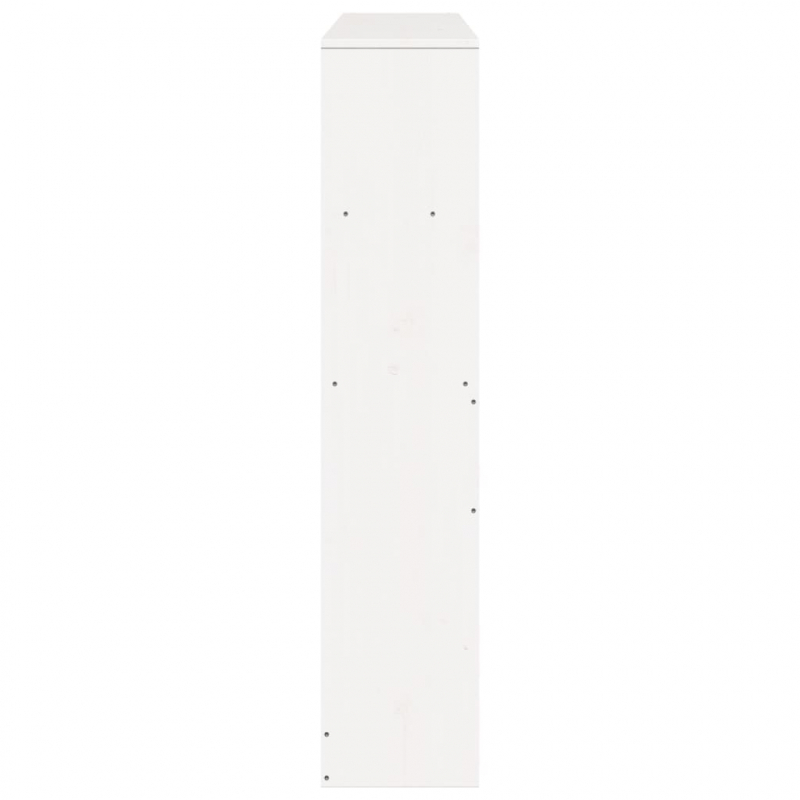 Kopfteil mit Stauraum Weiß 120 cm Massivholz Kiefer