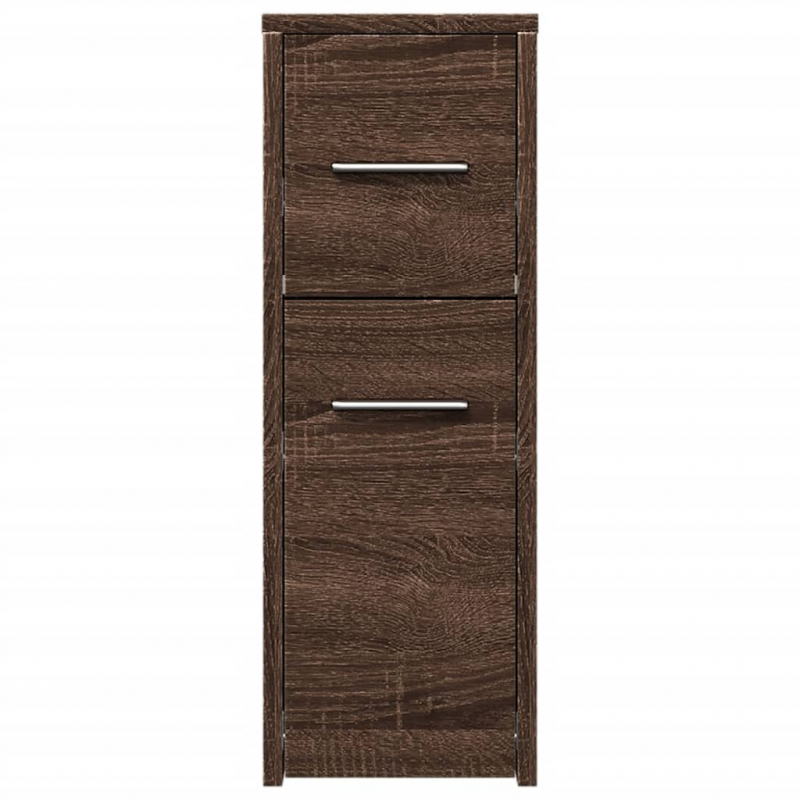 Badschrank Schmal mit Rollen Eichen-Optik Holzwerkstoff