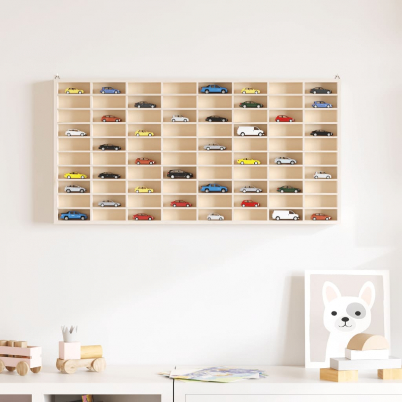 Sammlervitrine aus Holz mit 80 Fächern 80x4,5x40,5 cm