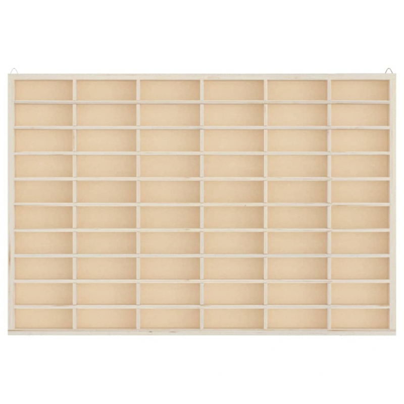 Sammlervitrine aus Holz mit 60 Fächern 60x4,5x40,5 cm