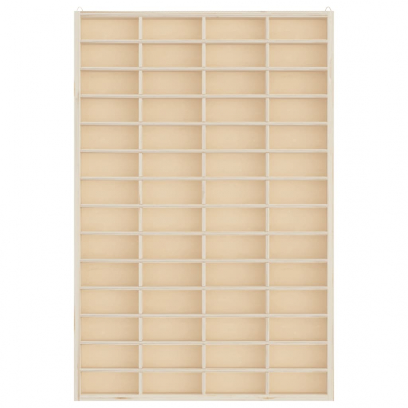 Sammlervitrine aus Holz mit 56 Fächern 40x4,5x60 cm