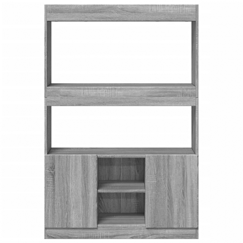Highboard Grau Sonoma 92x33x140 cm Holzwerkstoff
