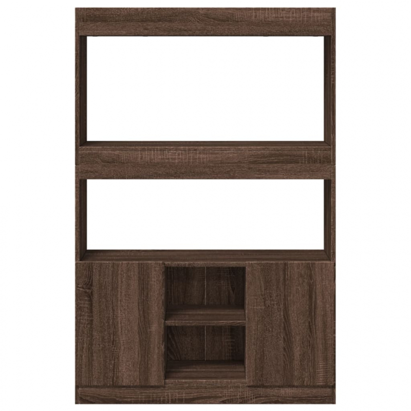 Highboard Braun Eichen-Optik 92x33x140 cm Holzwerkstoff