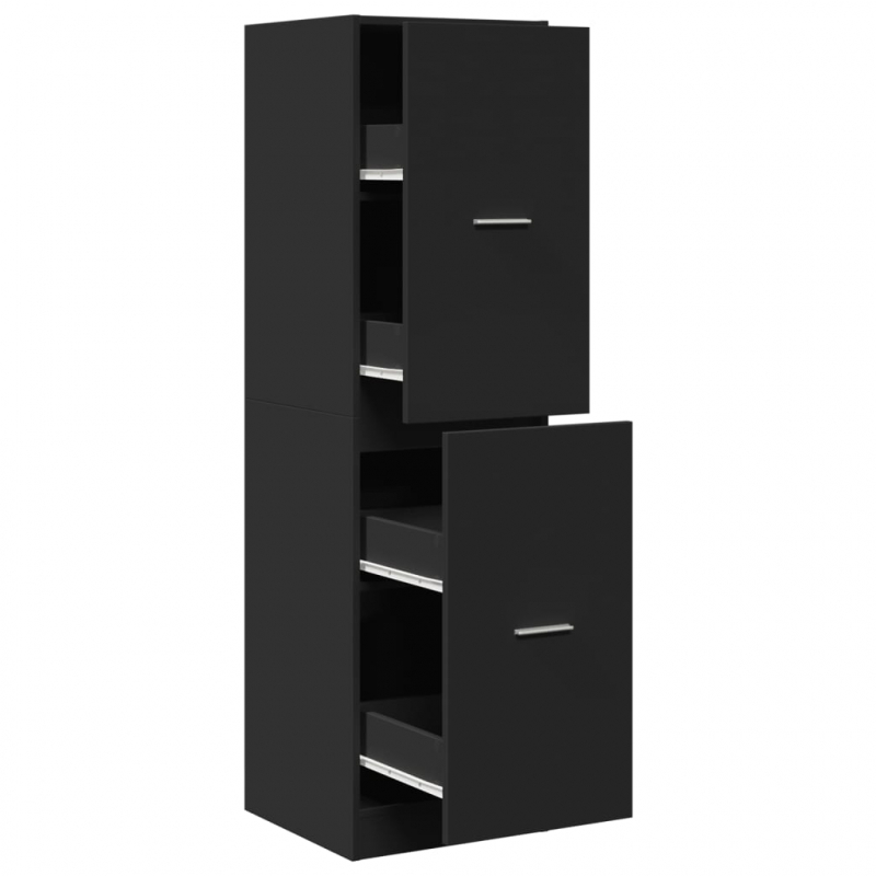 Apothekerschrank Schwarz 40x41x144,5 cm Holzwerkstoff