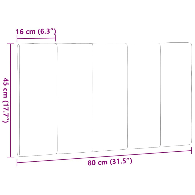 Kopfteil-Kissen Hellgrau 80 cm Stoff