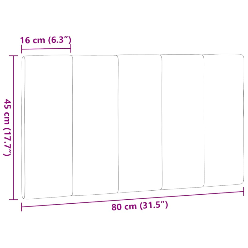 Kopfteil-Kissen Dunkelbraun 80 cm Stoff