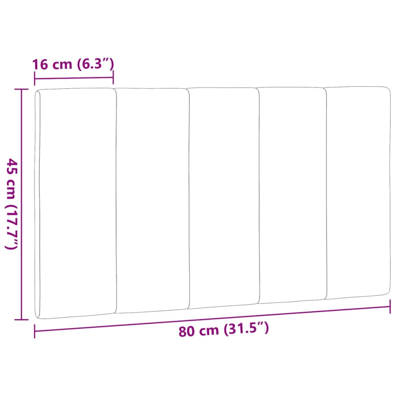 Kopfteil-Kissen Creme 80 cm Stoff