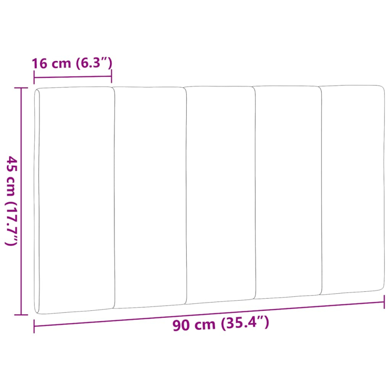 Kopfteil-Kissen Dunkelgrau 90 cm Stoff