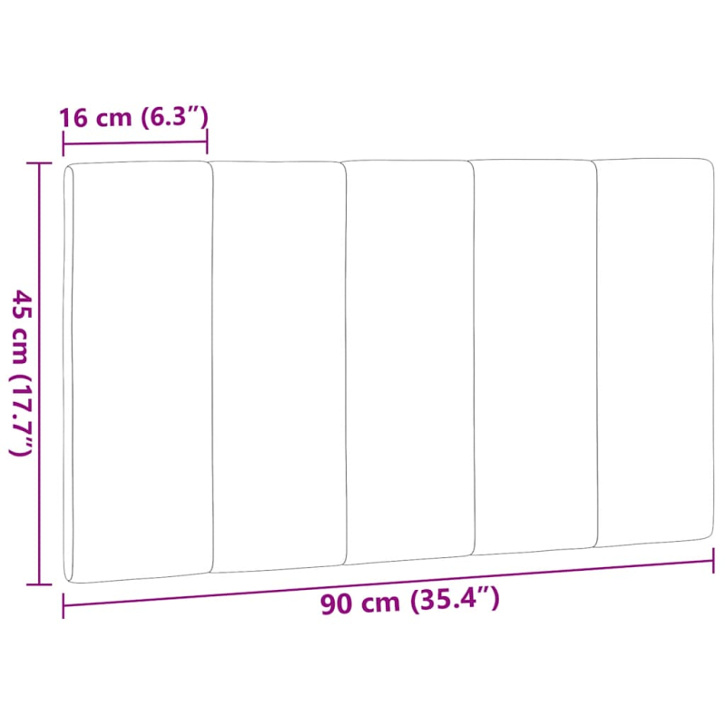 Kopfteil-Kissen Creme 90 cm Stoff