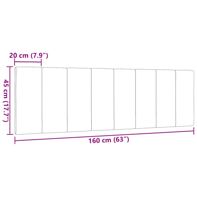 Kopfteil-Kissen Schwarz 160 cm Stoff